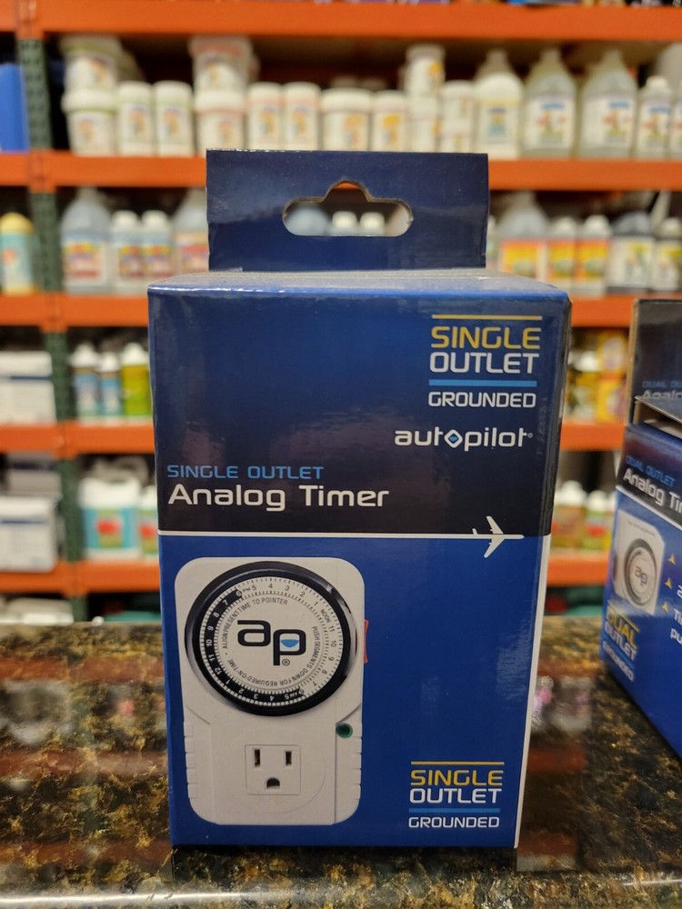 Autopilot Brand - AP - Single Outlet - Analog Timer - 24 Hour/15 Min Programming