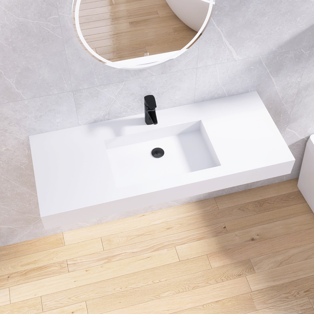 47'' Wall Mounted Bathroom Sink Solid Surface Bathroom Vessel Sink