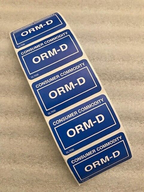 5 ORMD ORM-D  1.5 x 2.5 inch "other" HAZMAT Qty Shipping Label Sticker UPS Fedex