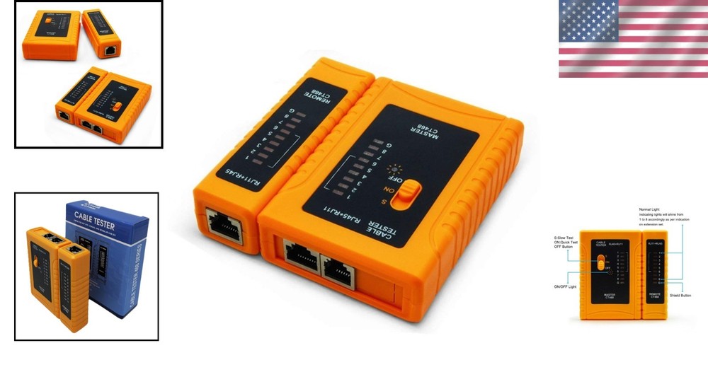 Professional Grade RJ45 Network Cable Tester with Automatic Functions and Remote