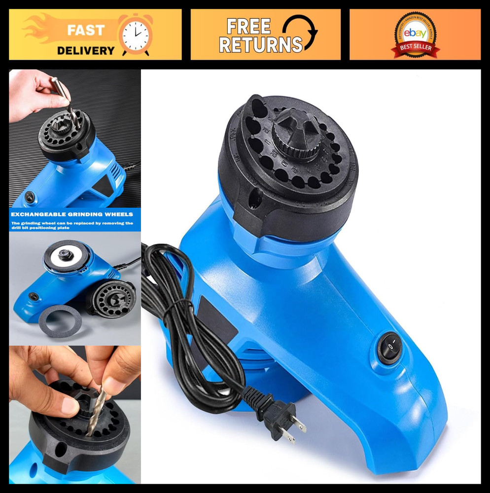Multipurpose Electric Drill Bit Sharpener - 130° Twist Grinding Tool for 1/8''-1