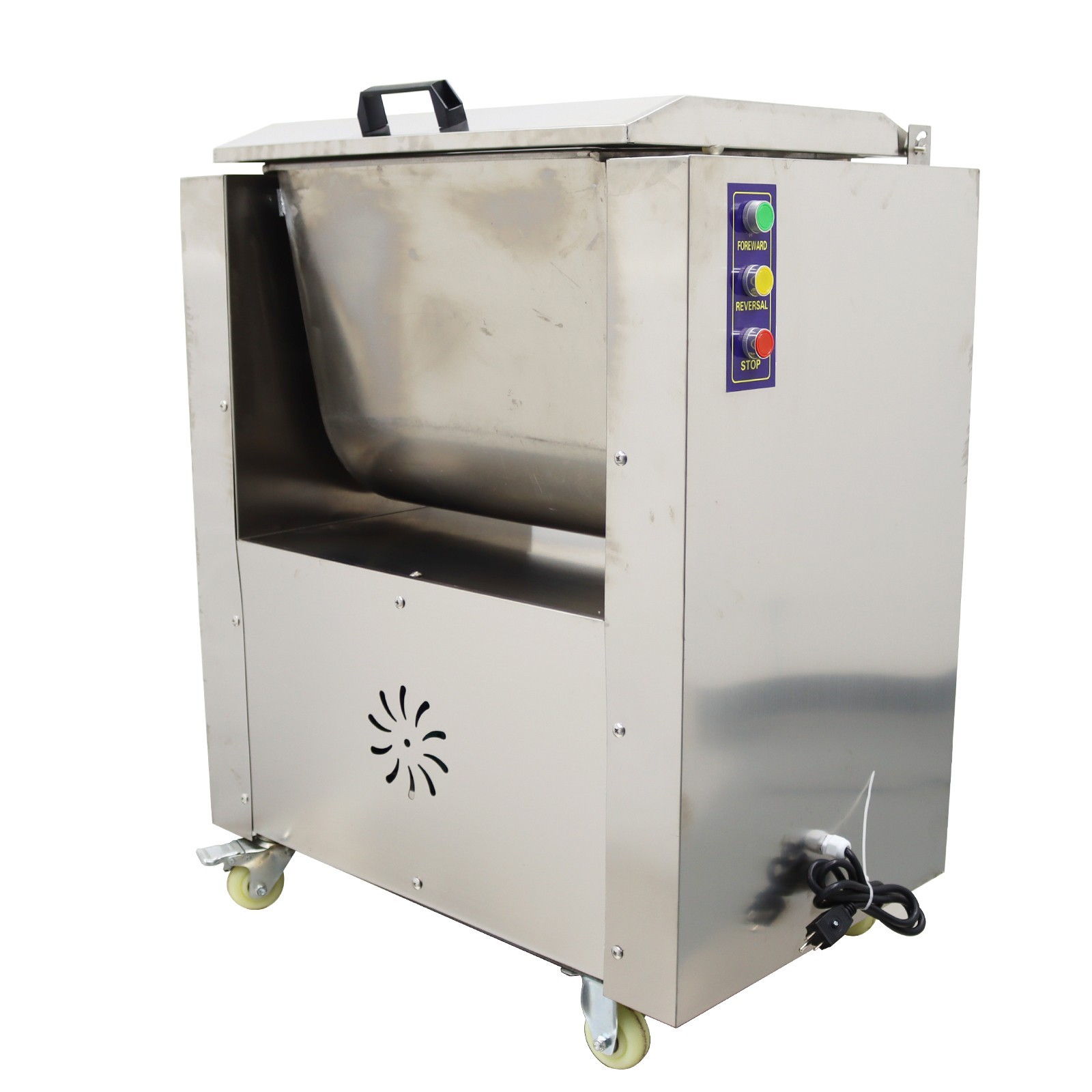 50L Commercial Electric Meat Mixer Stainless Food Processing Machine 2HP 110V