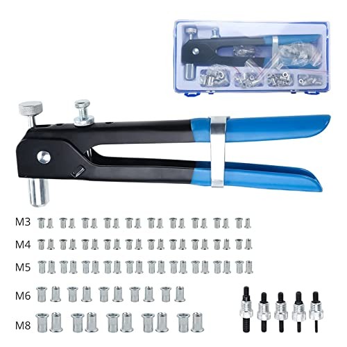 86pcs Hand Rivet Tool Nut Setter Kit, Thread Blind Riveting Tools, Wrench Nut