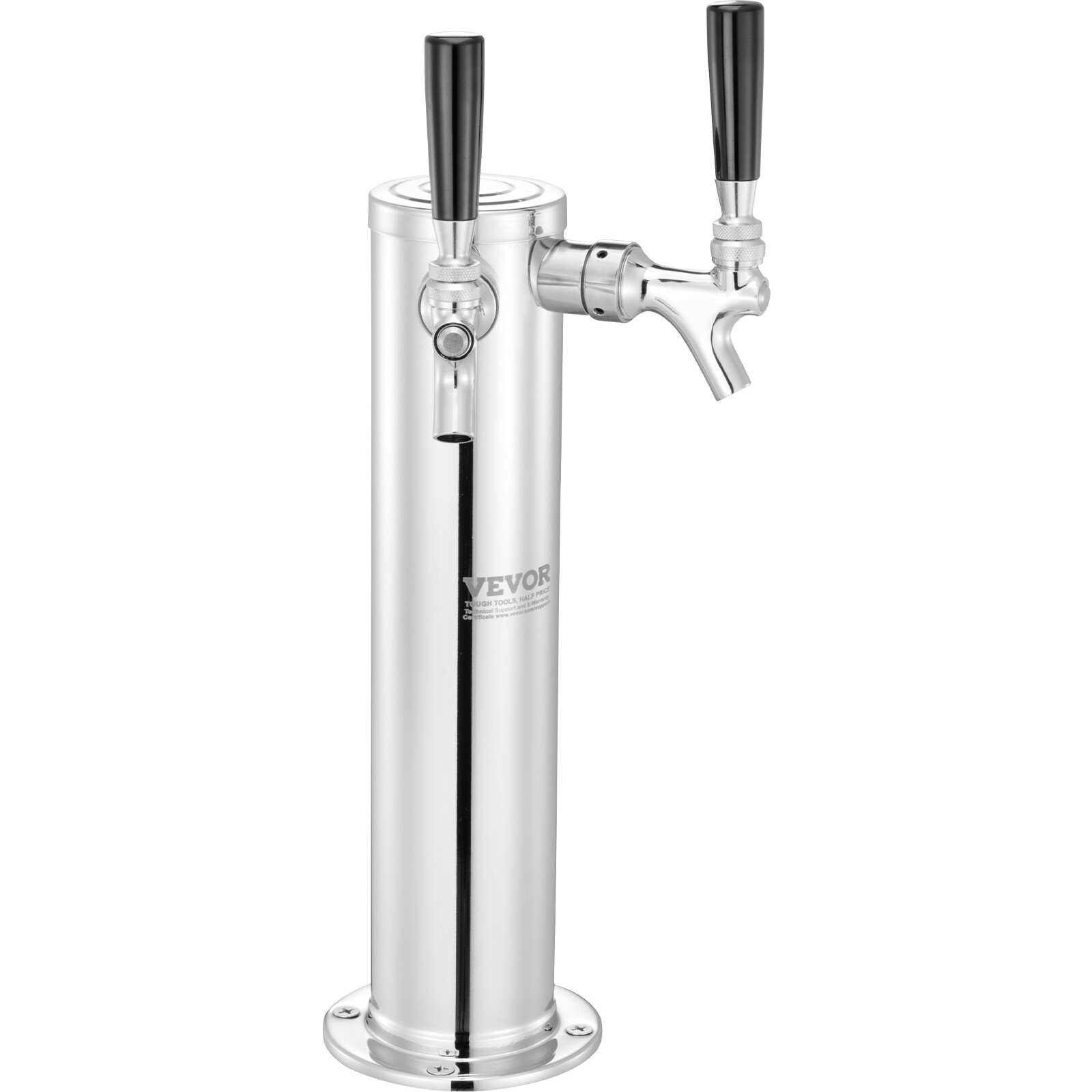 VEVOR Kegerator Tower Kit Double Taps Beer Conversion Kit & Self-Closing Spring