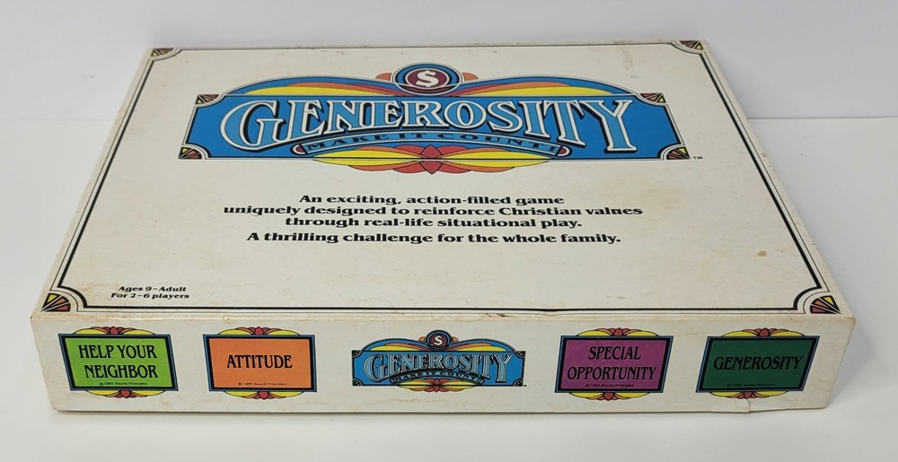 Vintage "Generosity Make It Count!" Christian Values Game 1985 Ed Complete Set
