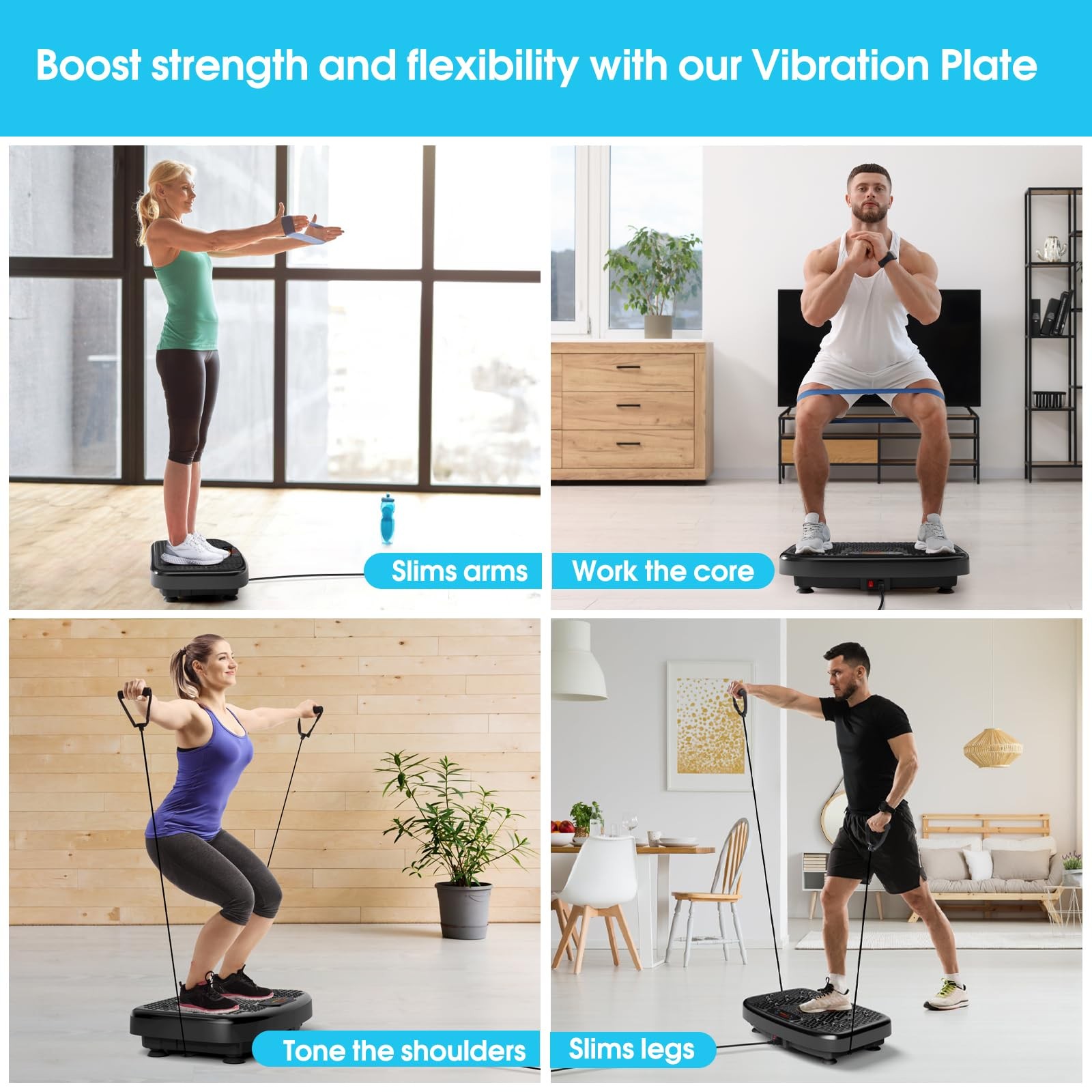 Vibration Plate Exercise Machine for Lymphatic Drainage,Power Vibrate Stand S...
