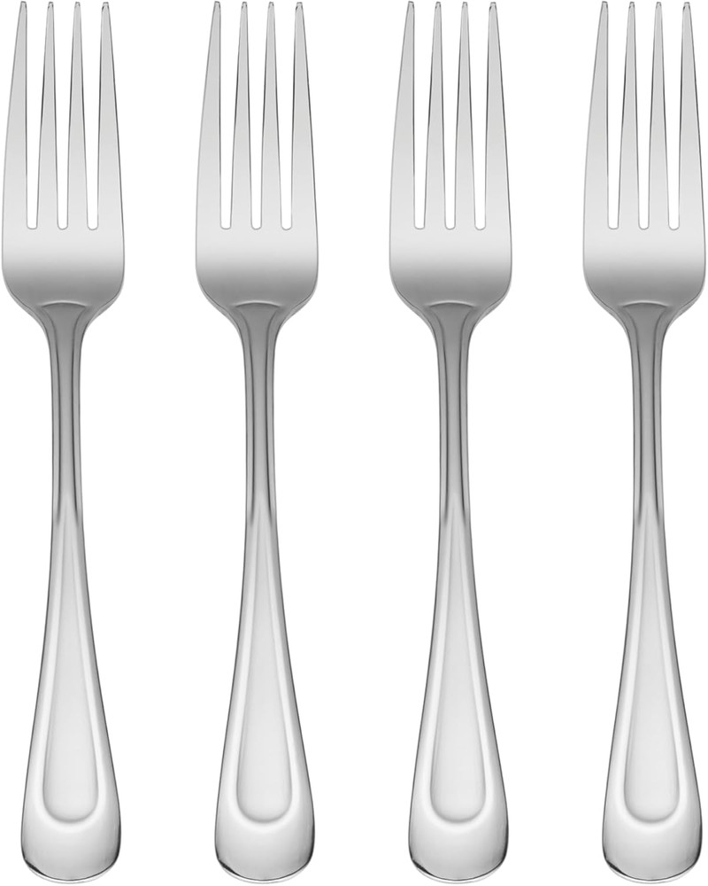 Oneida Silverware Set, Satin Sand Dune Everyday Dinner Forks Flatware Set, Servi