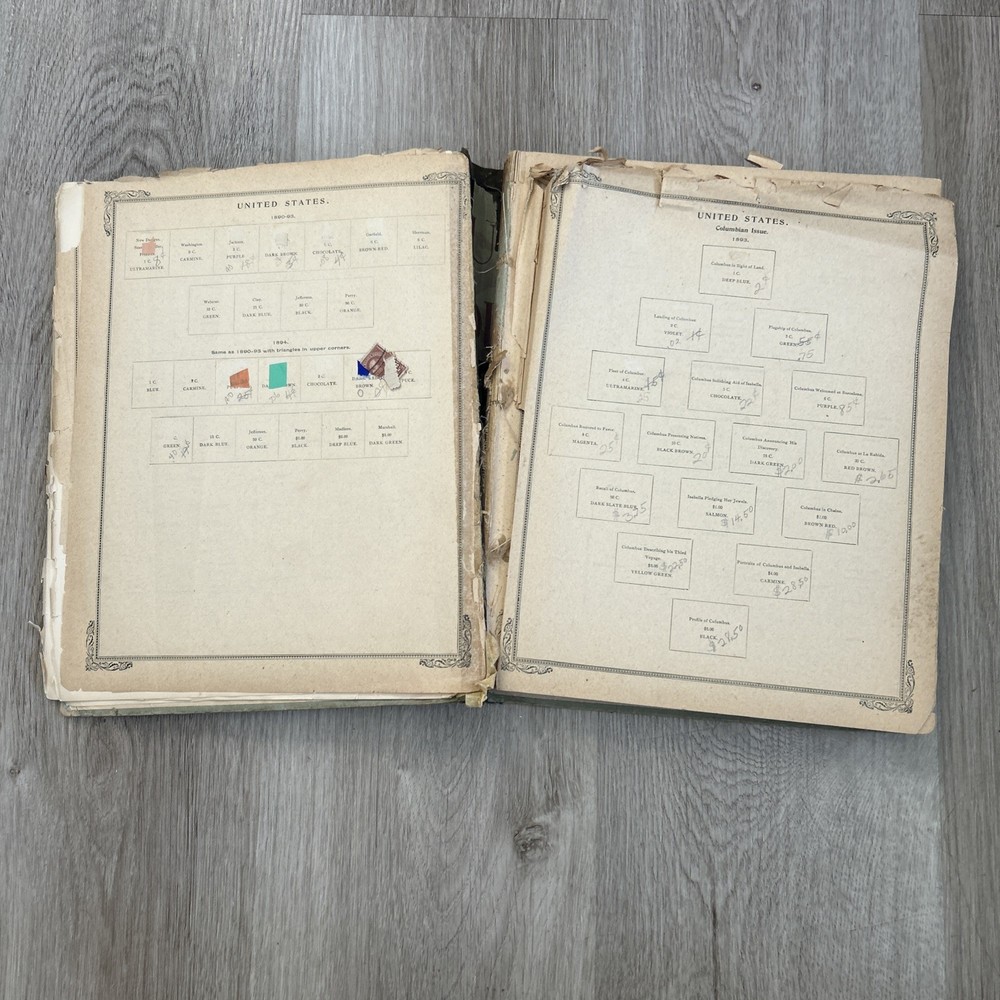 International Postage Stamp Album 1897 Scott Stamp & Coin Collection Book READ