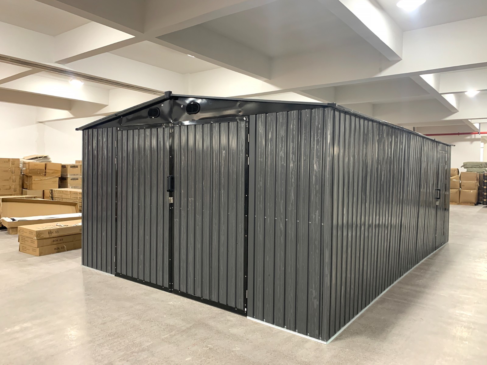 13x20FT Galvanized Metal Outdoor Storage Shed Livestock Garage Free shipping