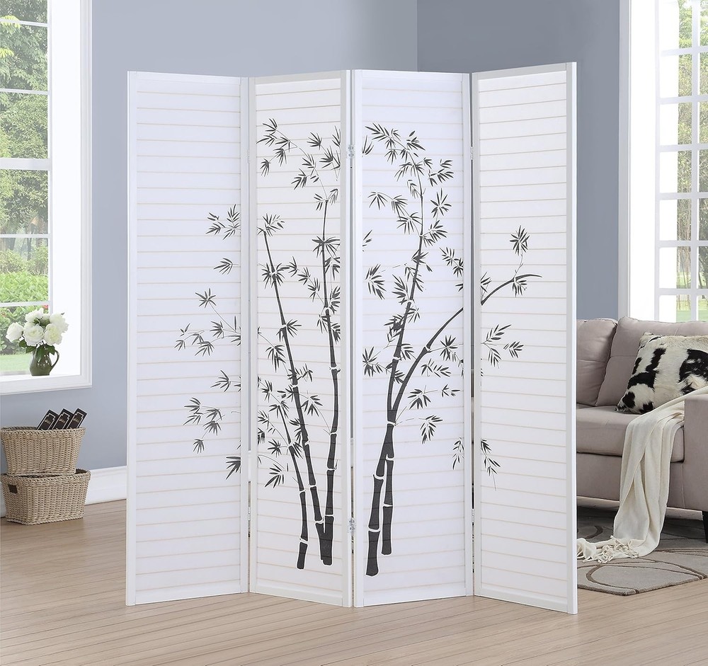 3-Panel Oriental Shoji Room Divider Screen Black