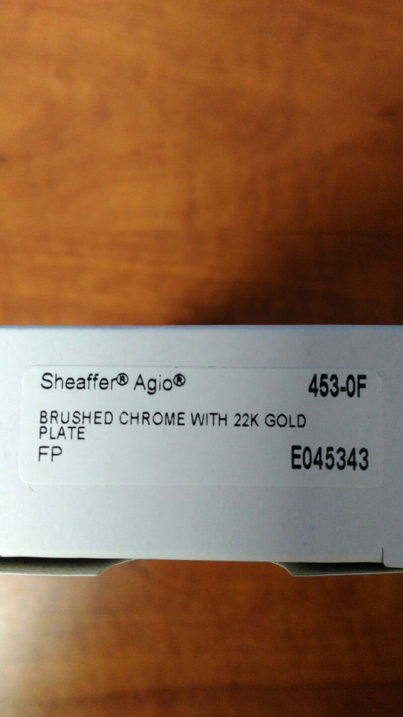 Sheaffer Agio Brushed Chrome/22K Gold Plate "F" Nib Fountain Pen