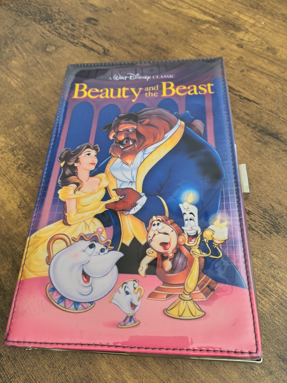 Oh My Disney Beauty and the Beast VHS Retro 90's style Clutch Handbag Purse New