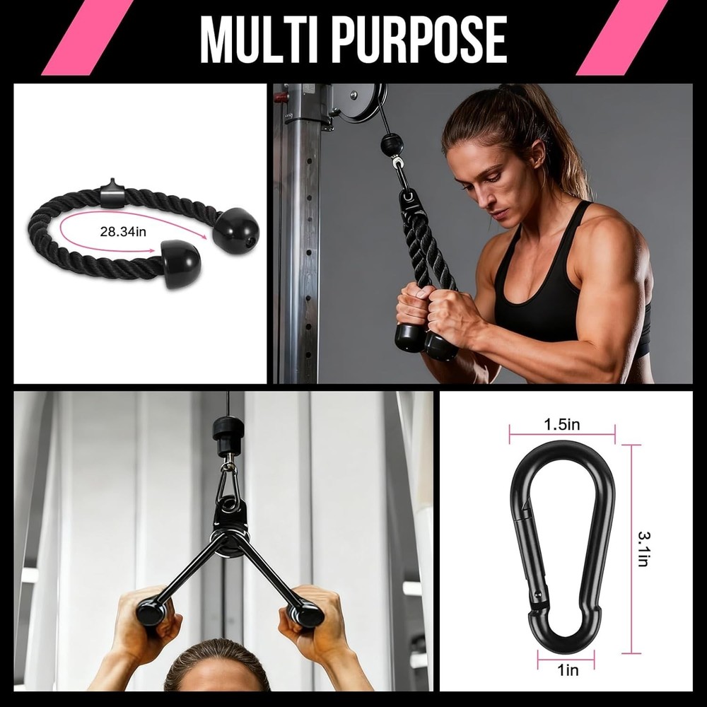 Cable Machine Attachment Set LAT Pulldown Attachments Weight Machine Accessories