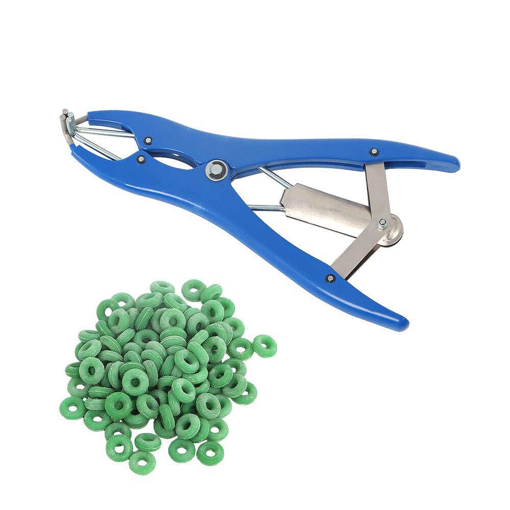 Elastrator Castration Plier And 100 Rubber Rings Applicator Rings For Animals
