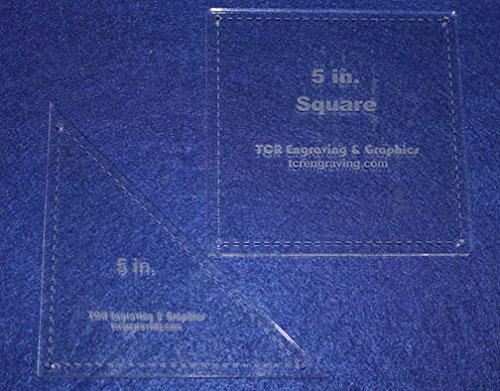 Square & Triangle Template Set 5". - Clear Acrylic  1/4 Inch