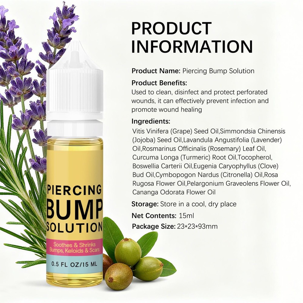 Piercing Aftercare Solution 15ml AntiBacterial Prevent Infection EasyPiercing