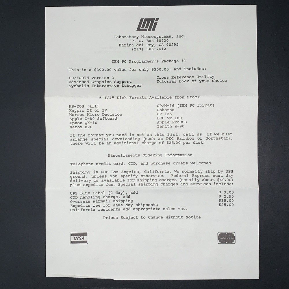 Vtg 1984 LMI IBM PC/Forth v3.1 OS Forth Dimensions Magazines, Diskettes & Manual