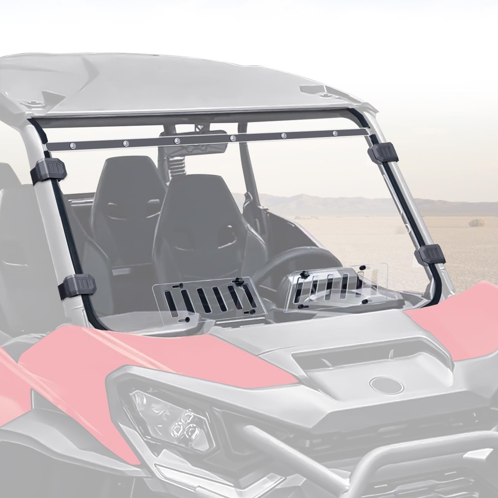2021+ Vented Commander Windshield, Commander Sliding Full Window Front clear