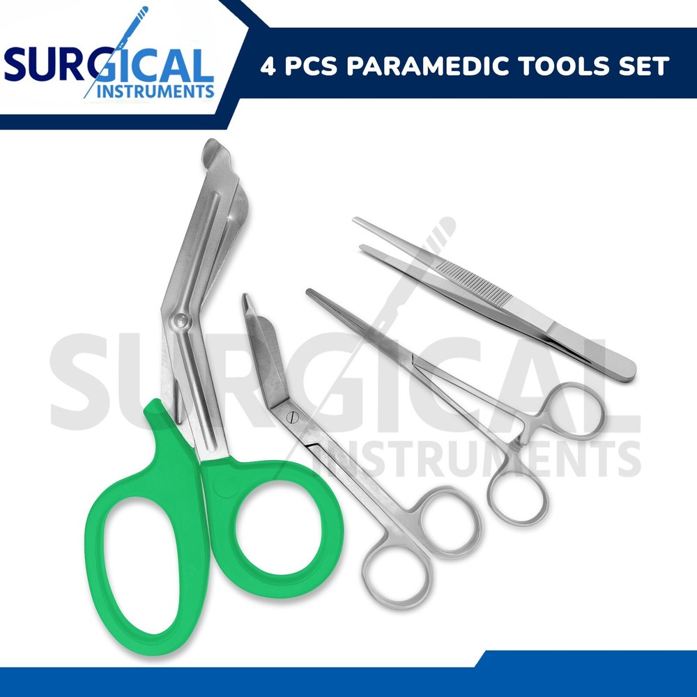 4 Pcs First Aid Paramedic Tools Set Kit For Nurses Surgical Instruments (Green)