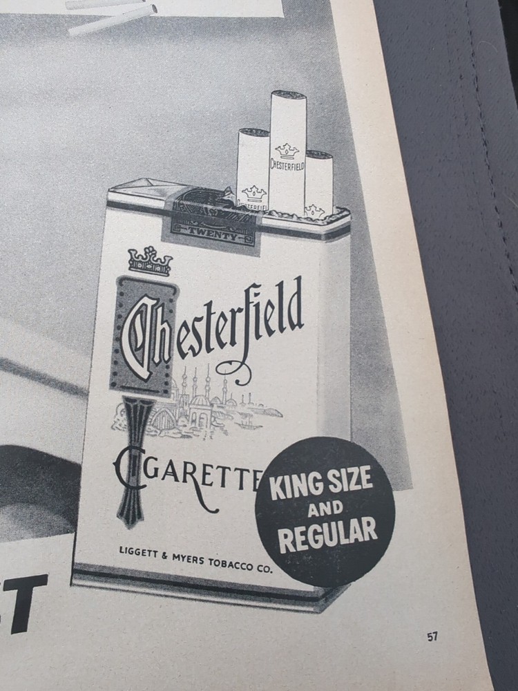 Chesterfield Cigarette Advertisement 1950s