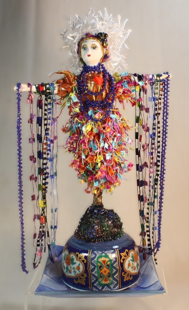 Spirit Art Doll, Celtic Spirt, Assemblage Art, Found Objects, Mixed Media,