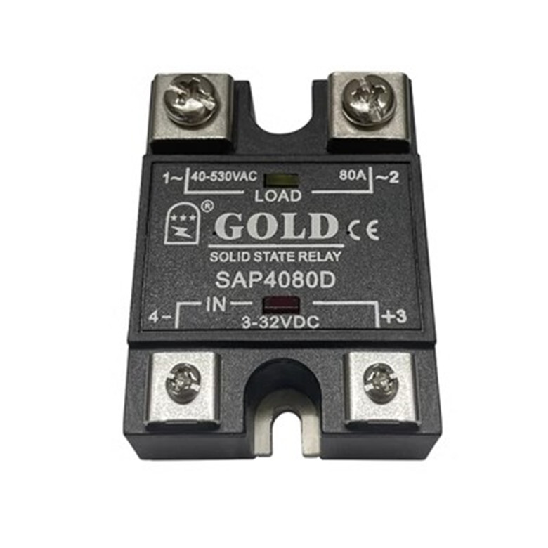 GOLD solid-state relay 3-32VDC 40-530VAC 80A SAP4080D controlled AC.