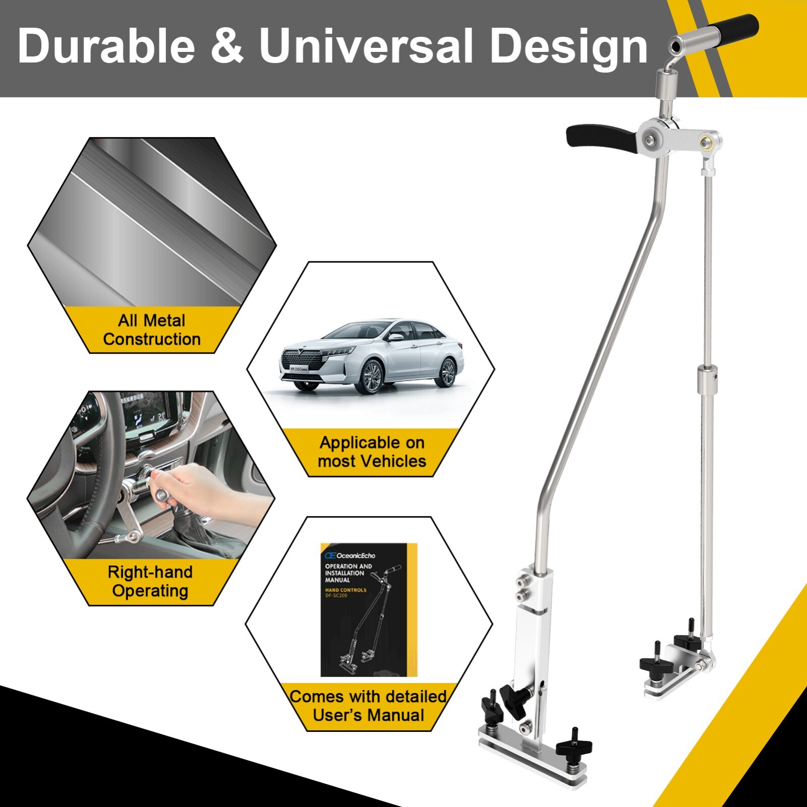 Hand Controls for Disabled Drivers,Push＆Pull Car Handicap Driving Aids Assist