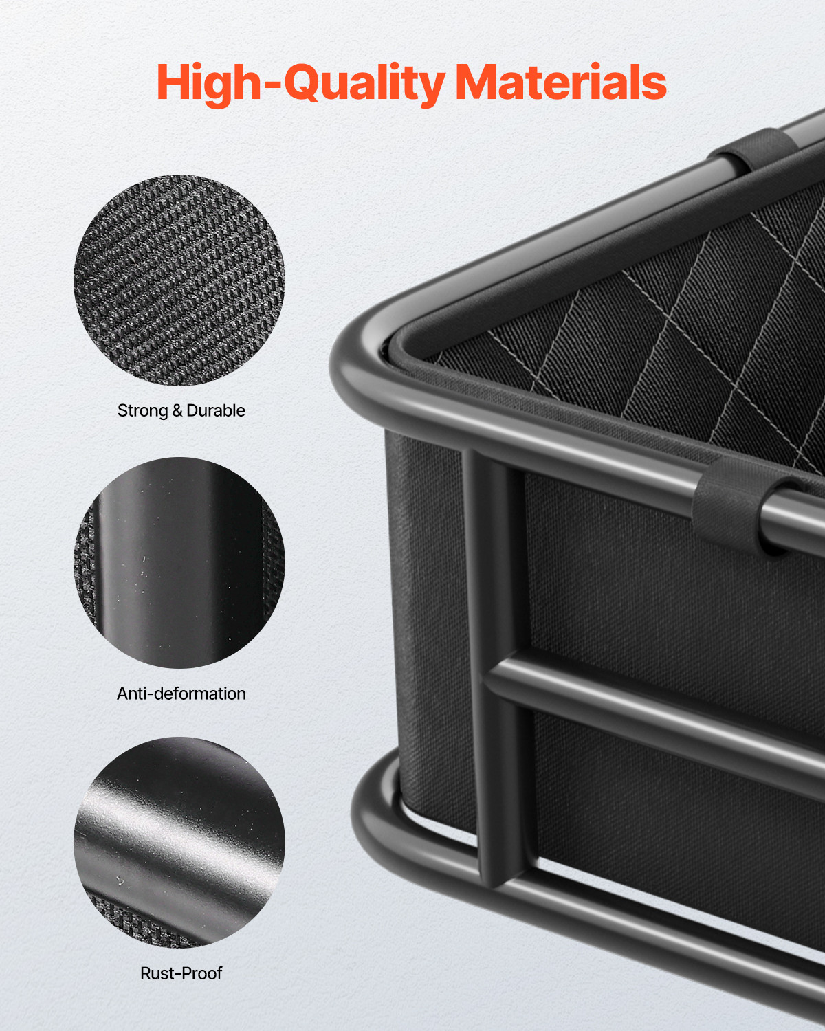 VEVOR Rear Bike Basket Medium Bicycle Basket Cargo Net Rainproof Cover Liner