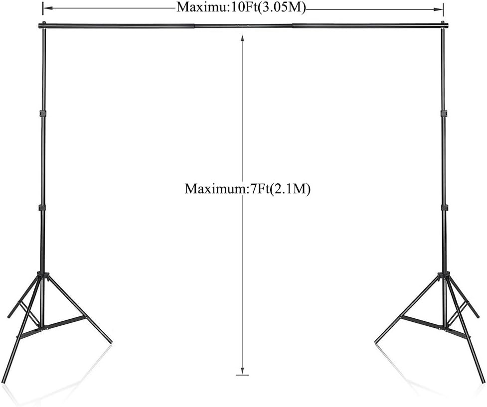 10x7ft(WxH) Heavy Duty Backdrop Stand Kit Photography Studio Background Support