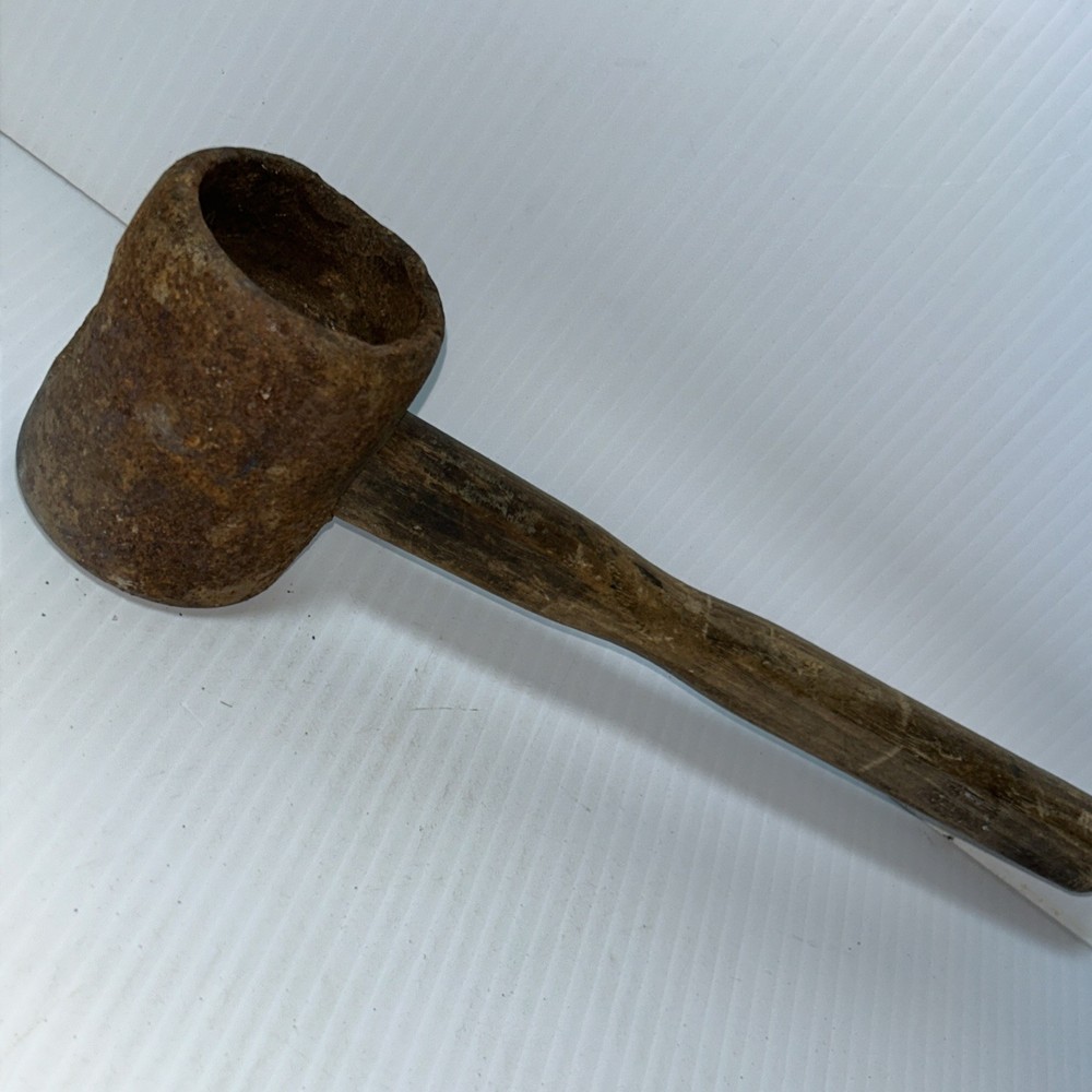 Antique Blacksmith Forming Hammer Concave Face Primitive Forging Tool Mallet