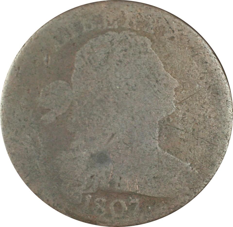 1807 Draped Bust Large Cent * Reverse 90 Degree Rotation*