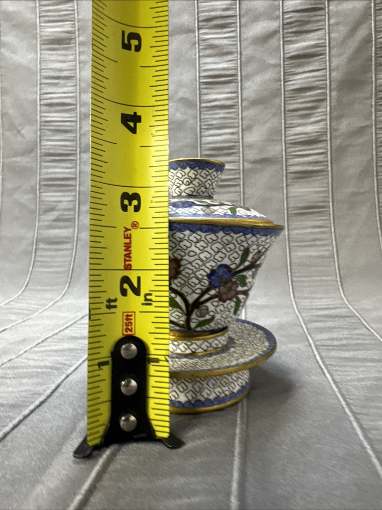 Cloisonne Floral Pattern Lidded Incense Burner Censer