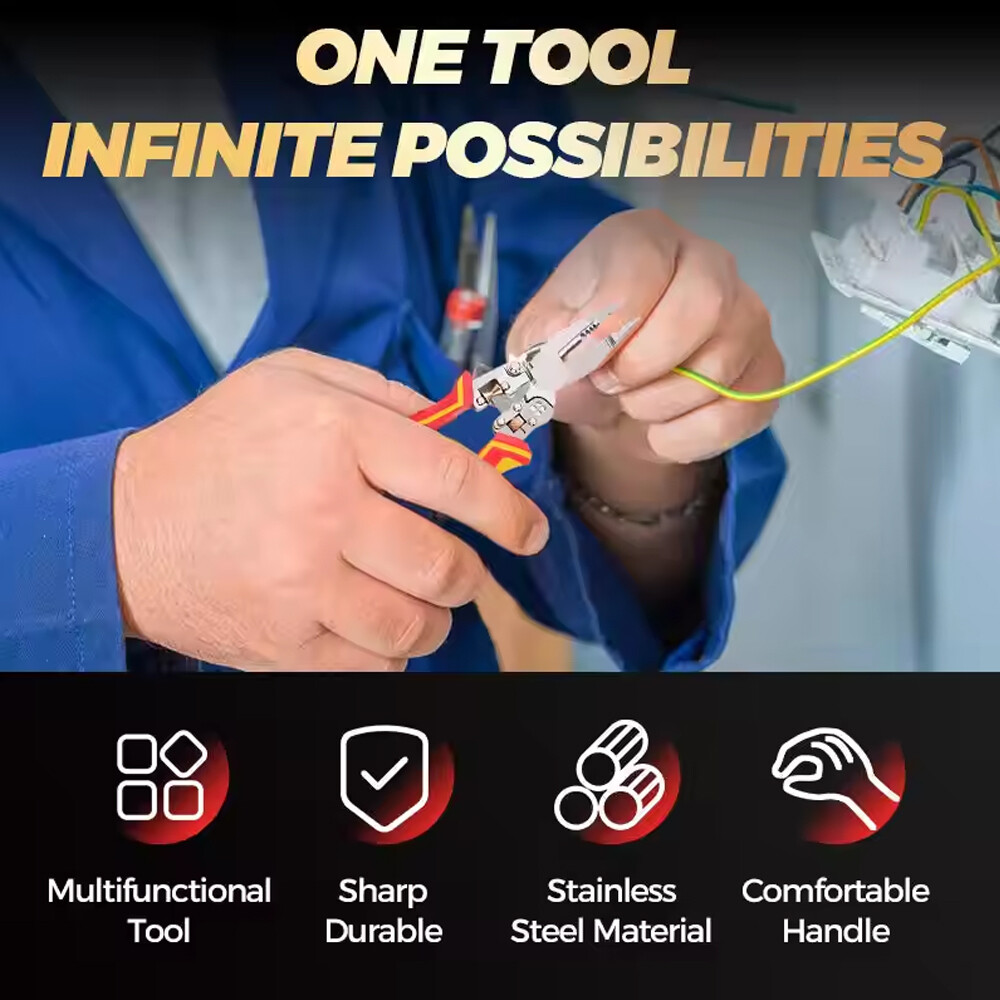 Wire Strippers with Electricity Measurement Function, 8in1 Wire Stripping Pliers