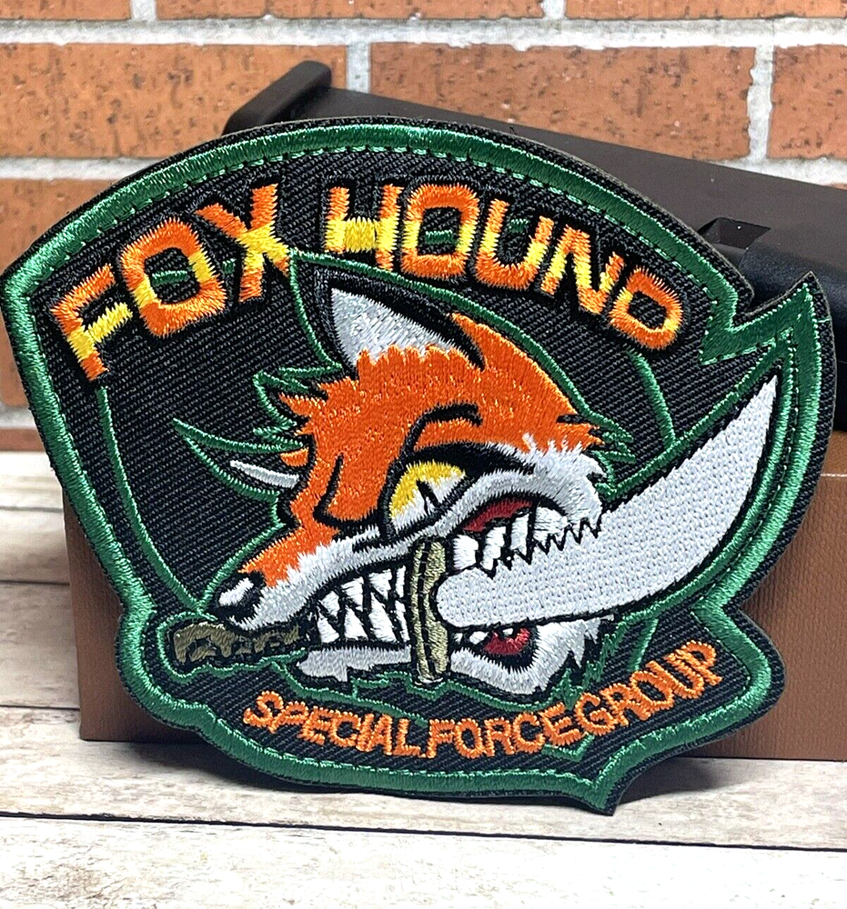 Metal Gear Solid Fox Patch, Hook Loop Embroidered Tactical Morale FoxHound Patch