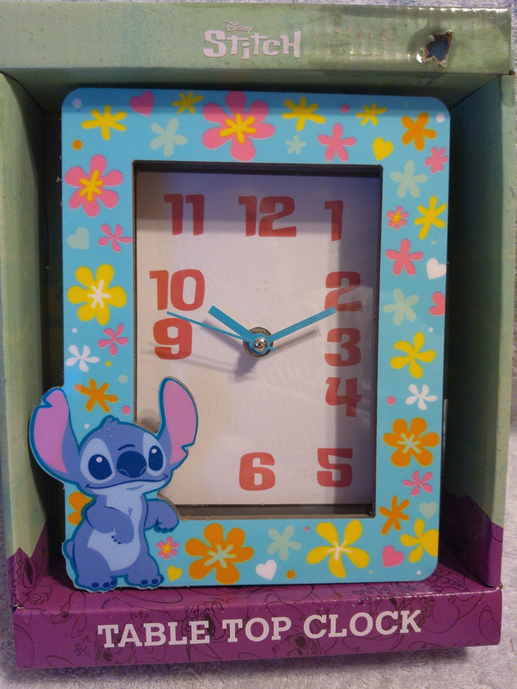 Disney Stitch Table Top Clock New