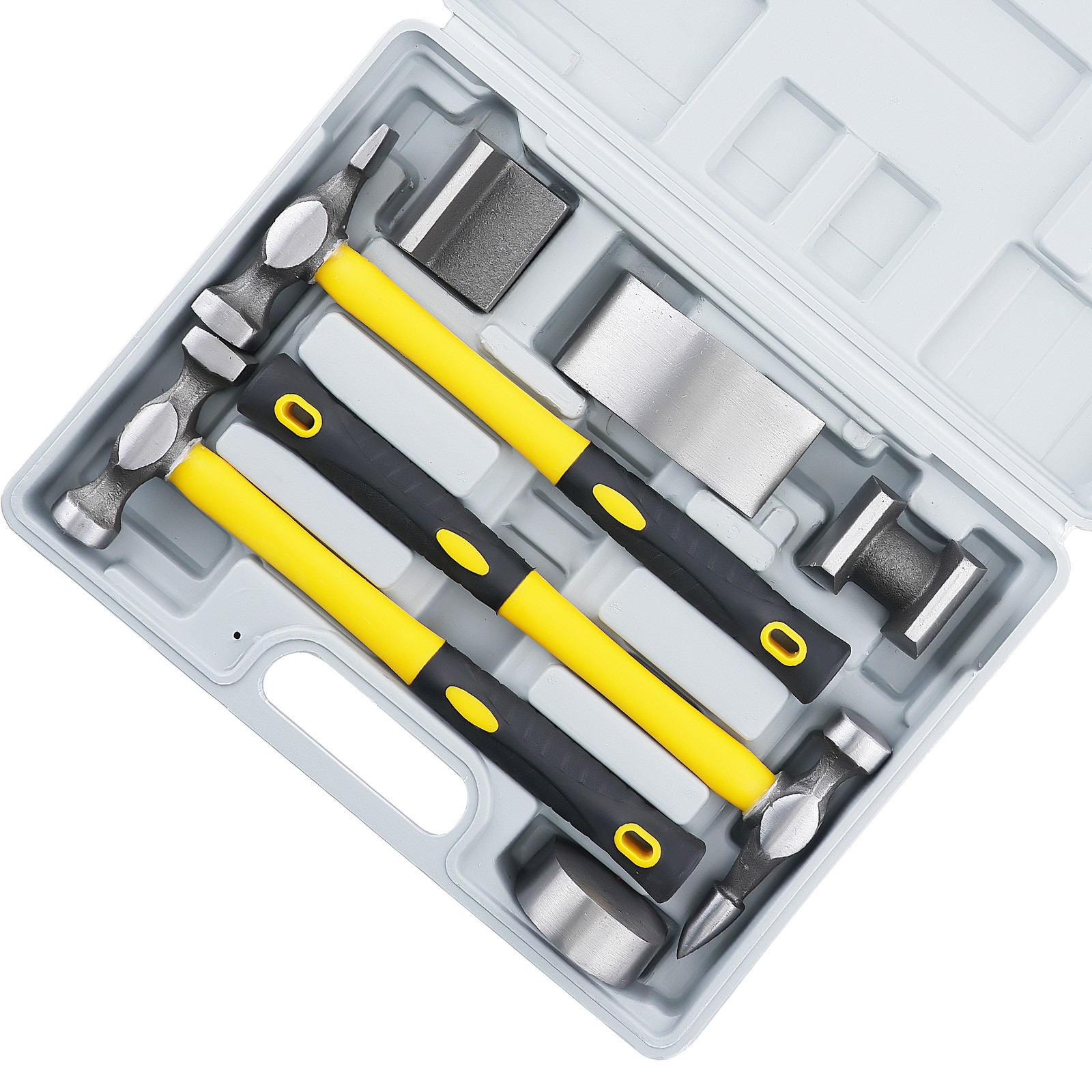 7 Piece Auto Body Hammer Dolly Set Car Dent Repair Tool Kit Steel Fiberglass