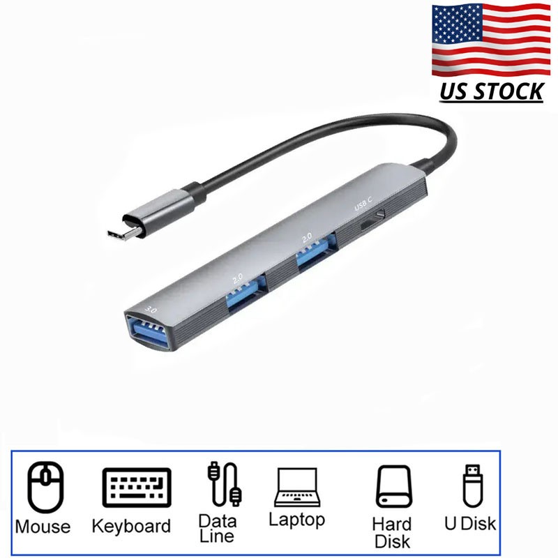 USB C Hub 4 Ports Type C to USB 3.0 Hub Adapter For MacBook Pro Mac Samsung Lot