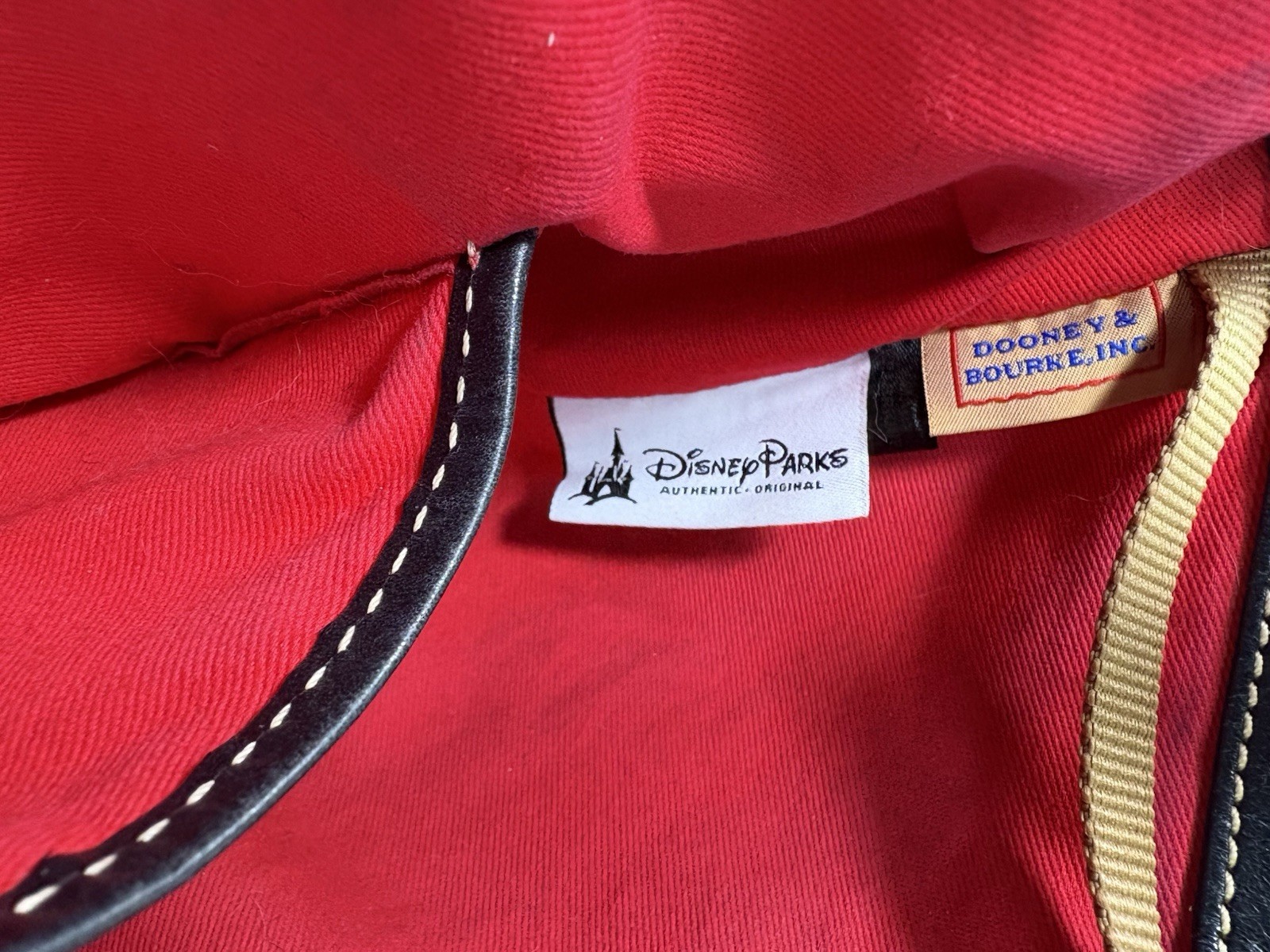 Dooney & Bourke Disney Black Embossed Leather Tote Bag Mickey Mouse Authentic