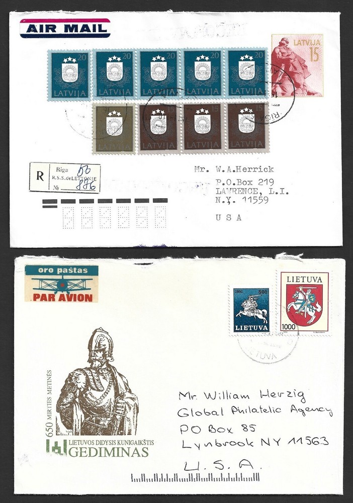 Lithuania 1992-93 covers to US (12)