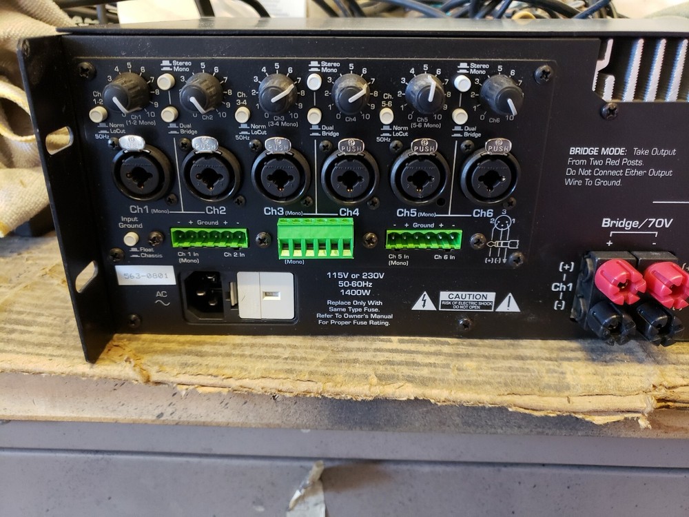 ASHLY Powerflex 6250 Six Channel Amplifier/TESTED