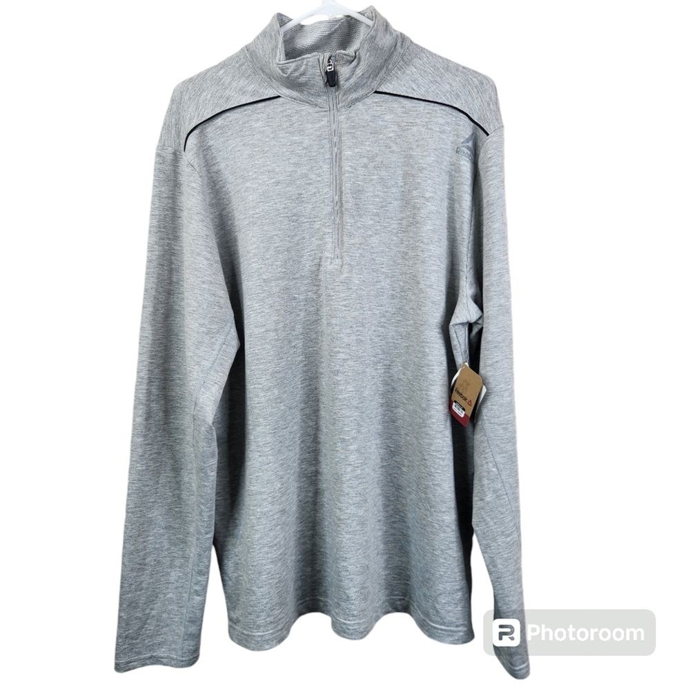 DEADSTOCK Reebok Regular Fit Long Sleeve 1/4 Zip Mock Neck Pullover Large