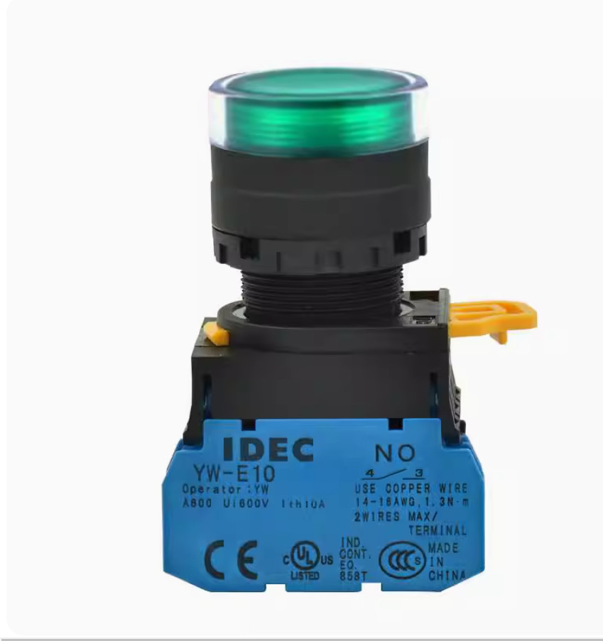 1PC NEW IDEC Self-reset button switch without light YW1L-MF2E01 green 1NC #LL