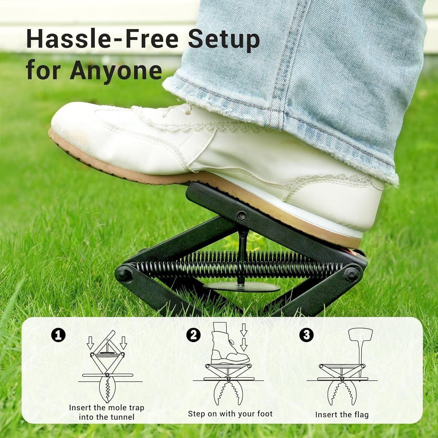 Mole Traps That, 2 Pack Scissor Mole Trap, Sleek Black Stainless Steel