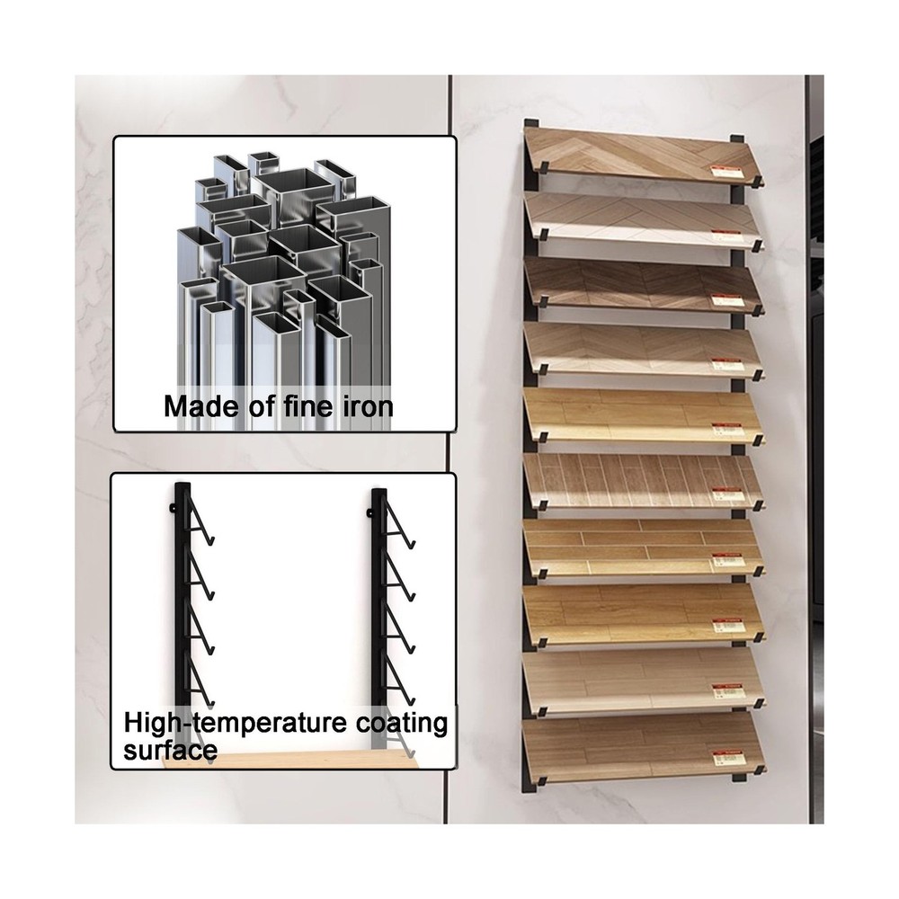 Wall Mounted Floor Tile Storage Rack, 10-Layer Porcelain Sample Display Stand...