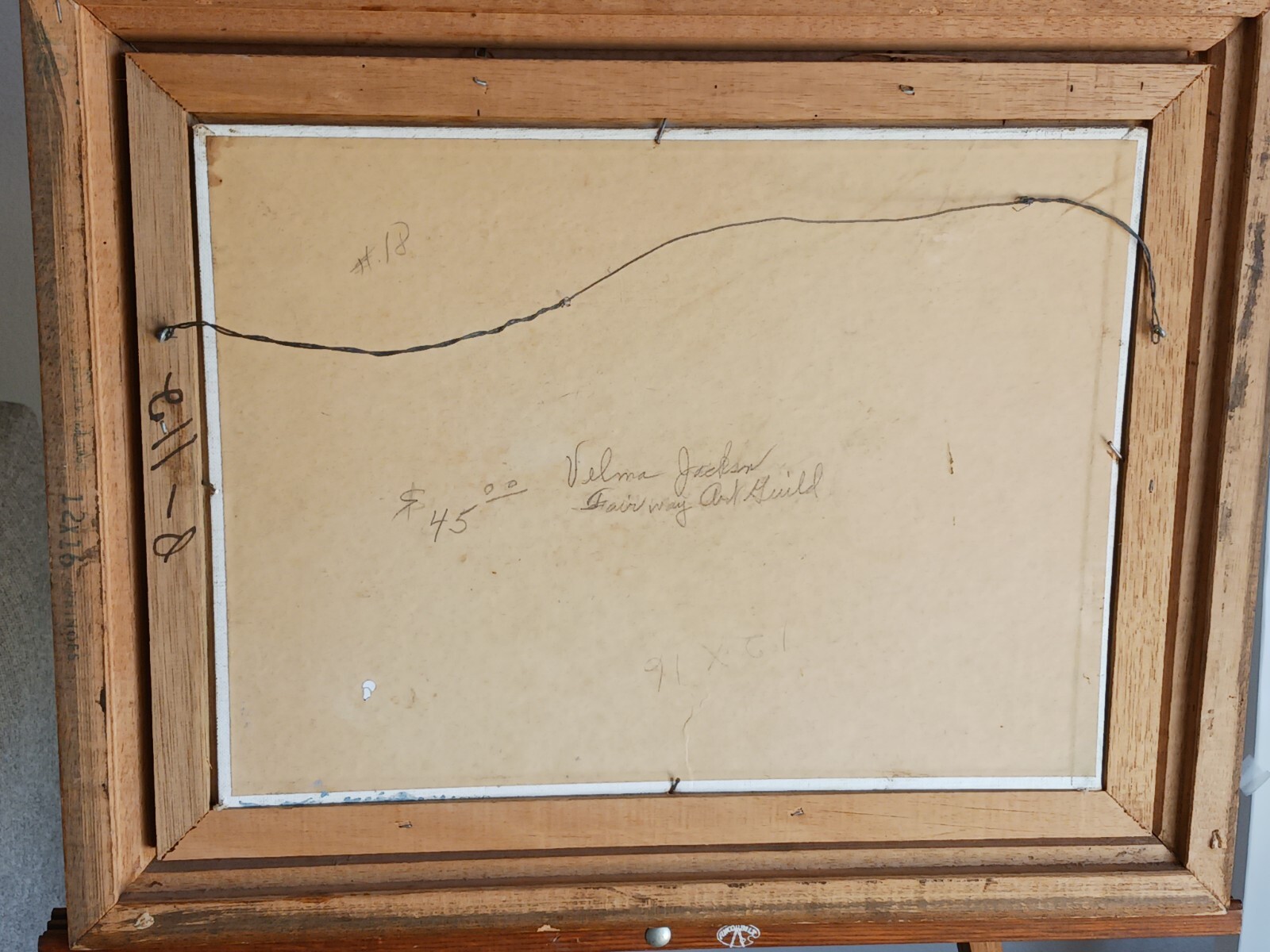 Vintage painting Seascape Beach Ocean signed V. Jackson Exhib. Vancouver, WA