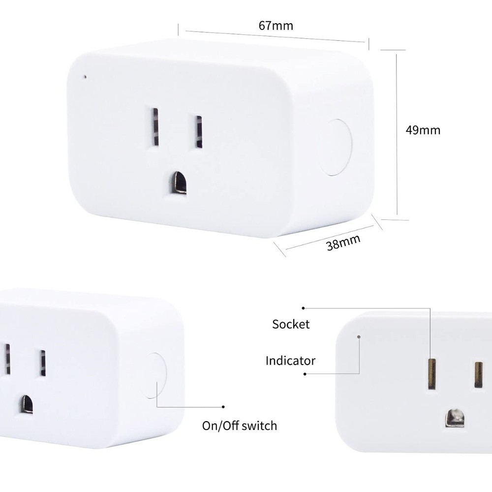 4 Pack Smart Plug, 15A Smart Outlet with Timer Function, ETL Certified