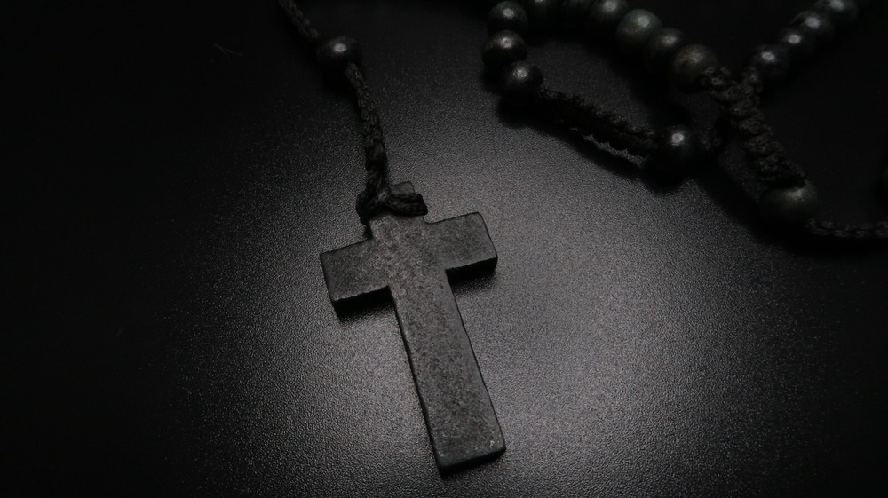 Black Wood Bead Rosary Hand Made