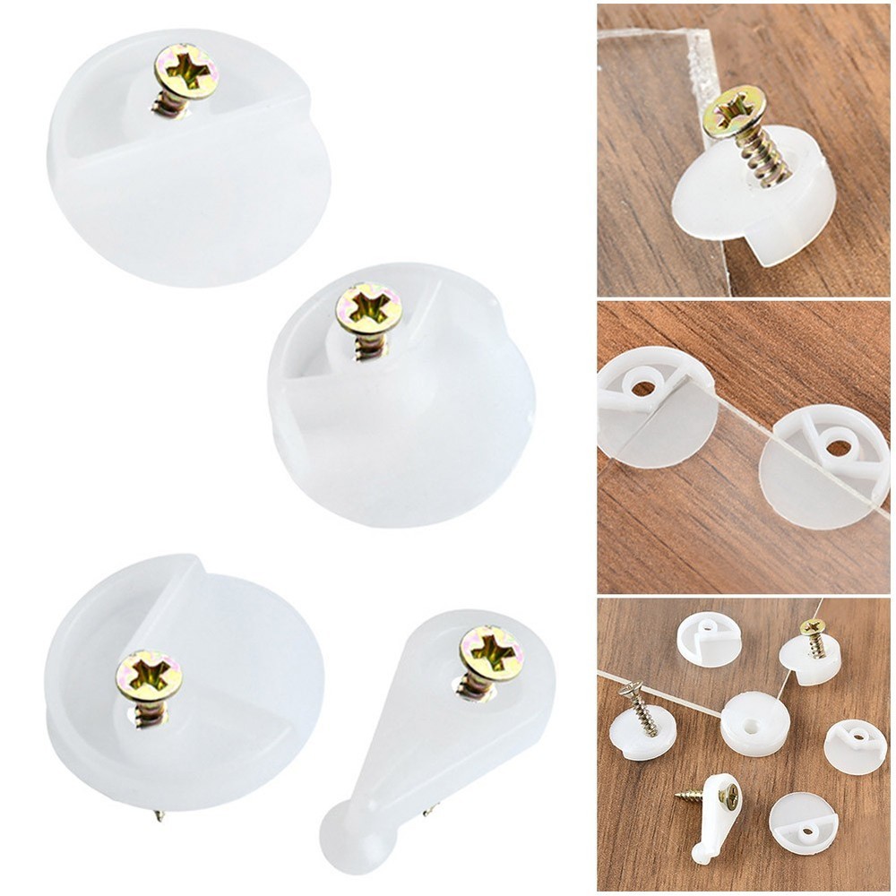 20/50pcs Mirror Wall Hanging Fixing Kit Frameless Plastic Wall Mounting-Clips