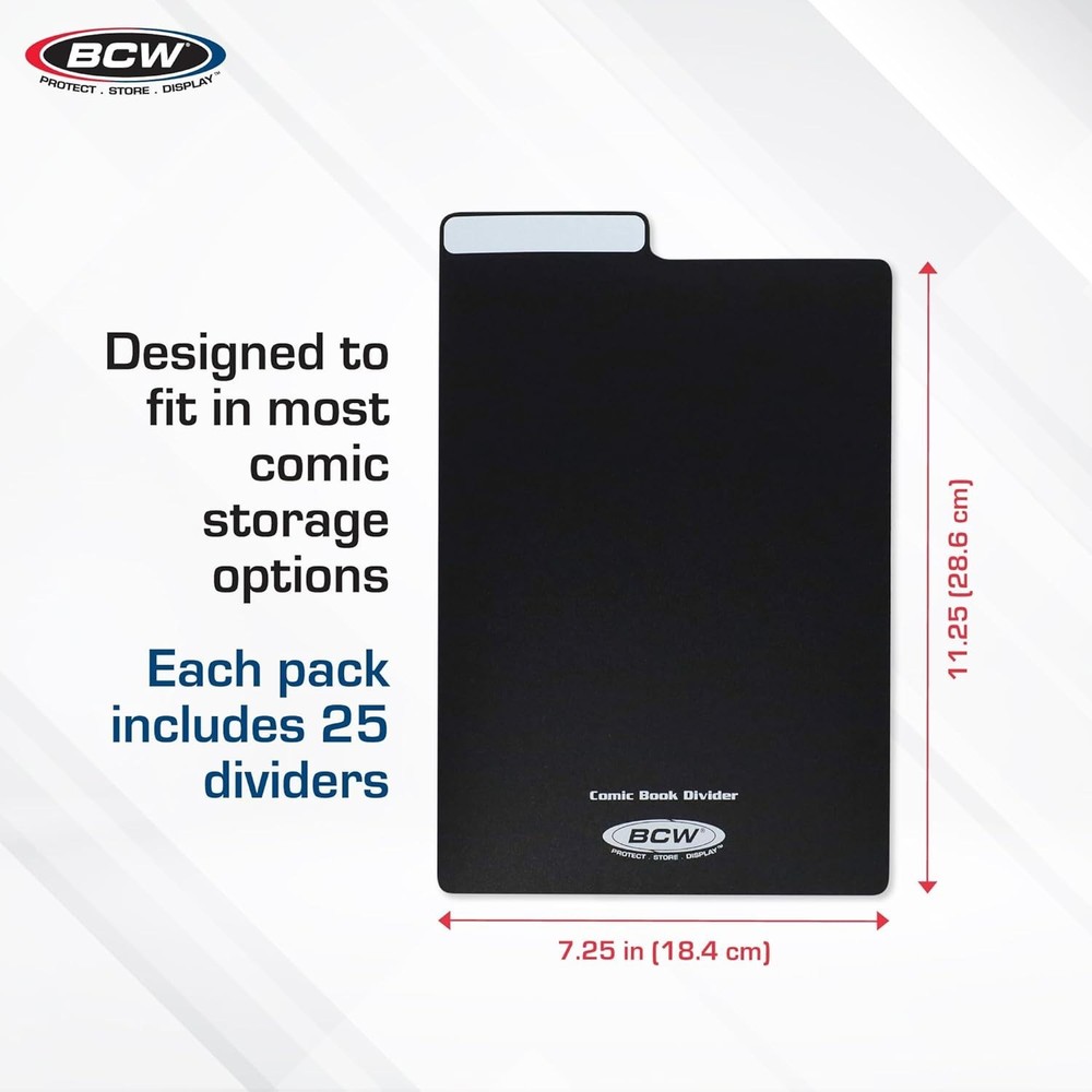 A4 Comic Book Dividers - 25 Pack, Durable Polyethylene with Write-On Tabs