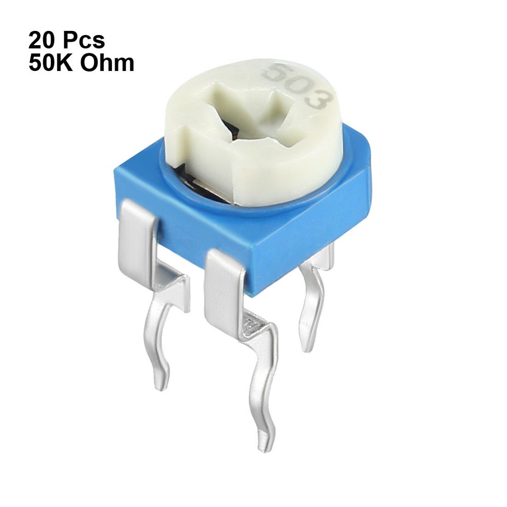 20 Pcs 50K Ohm Variable Resistors Top Adjustable Potentiometer